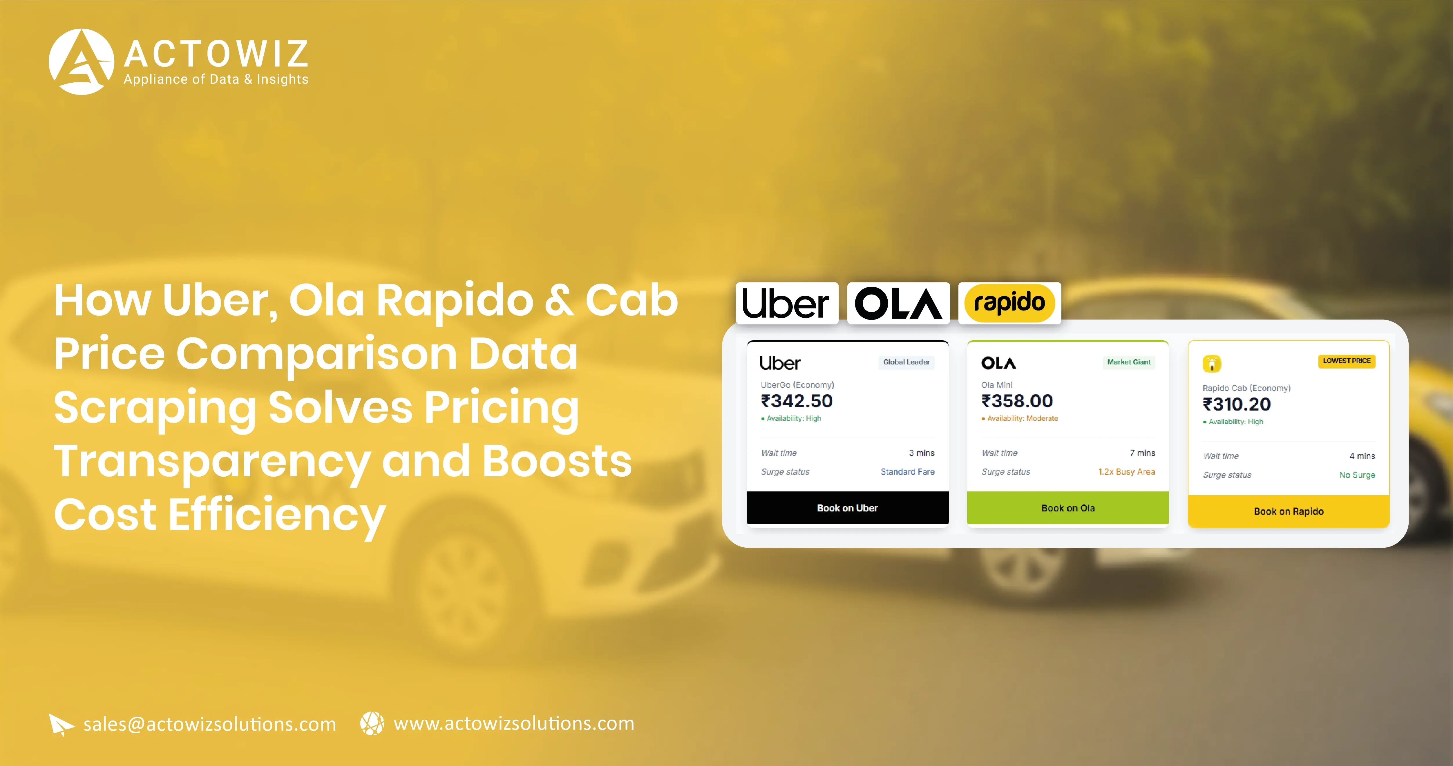How Uber, Ola Rapido & Cab Price Comparison Data Scraping Solves Pricing Transparency and Boosts Cost Efficiency